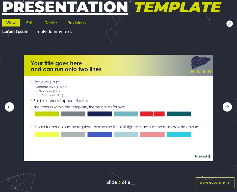 Knowledge-sharing platform: Presentation template