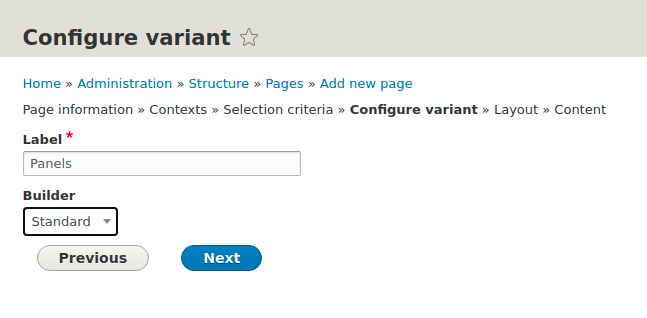 Page Manager: Variant