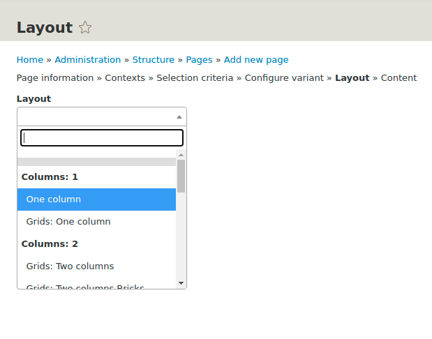 Page Manager: Layout